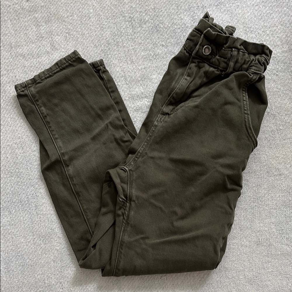 Zara Green Pants Relaxed Fit